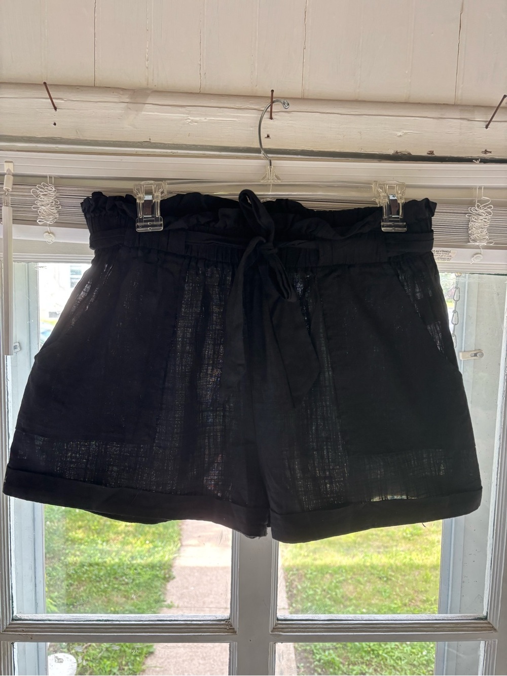 NWOT Black Paperbag Waist Women's Shorts